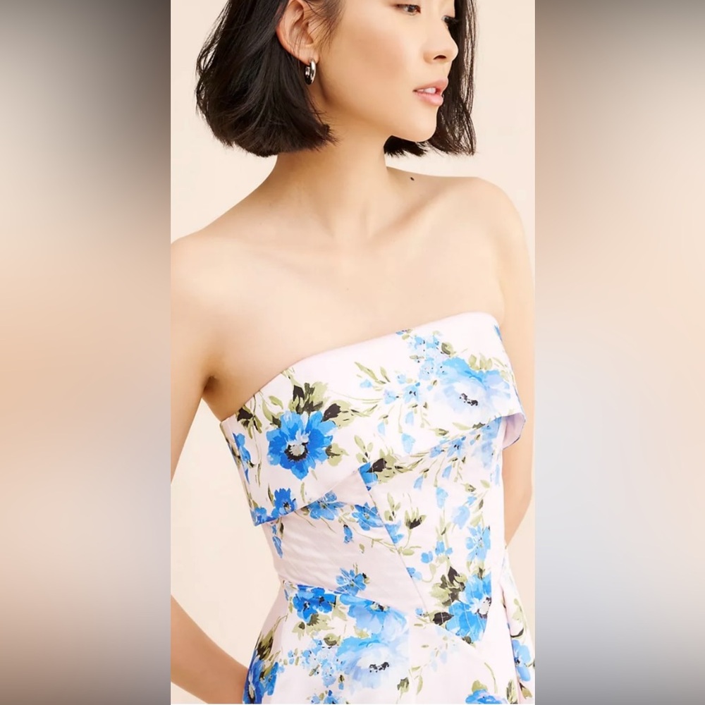 Anthropology If By the Sea Strapless Floral Gown. - Picture 4 of 5